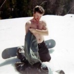 He doesn't always snowboard without a shirt, but when he does, it's end of season in West VA