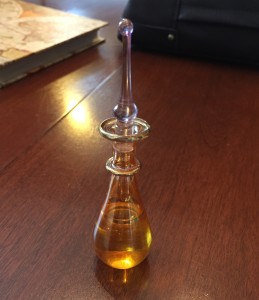 My perfume, Juntos, in an Egyptian Glass Bottle